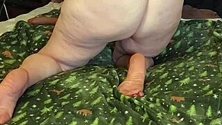 She grabs her big dildo and starts fucking herself deep in the ass, building up to an intense orgasm with every thrust.