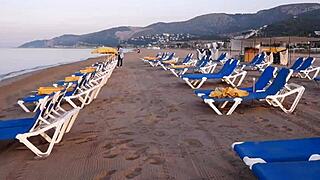 Explosive European blonde hits Barcelona streets for wild public party fuck with Victor Bloom!