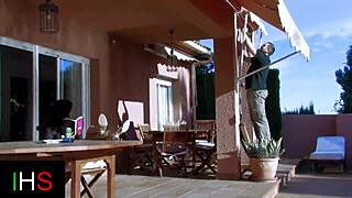 why is this horny whore getting her juicy pussy fingered and ass fucked by the pool in missionary doggystyle with squirting cum in mouth?