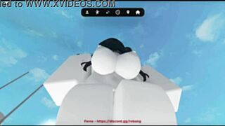 oh man, this emo slut's getting pounded hard in her big ass and tits in that roblox condo