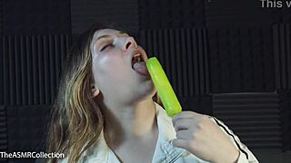 Slobbery and wet popsicle sucking asmr with mouth sounds from Mia Asmr in the collection
