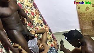 Chubby horny ebony mature gets fucked hard in wet pussy by monster cock