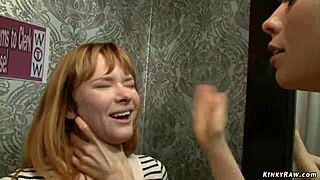 Bound Slave Fucked in Public Boutique