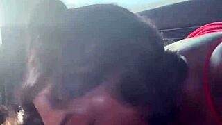 hey, watch ebony stud get sloppy blowjob by the lake