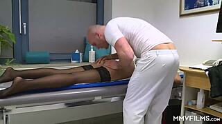 I love watching this German blonde in stockings get massaged, fingered, and fucked to squirting orgasm