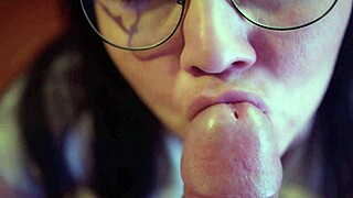 Naughty Woman Gives Sensual Blowjob to Her Passionate Lovers with Deepthroat and Cum in Mouth