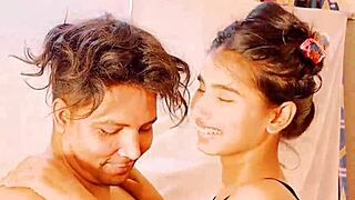 sistya experienced her brunette teen 18+ girlfriend's first time fuck with intense passion and squirting