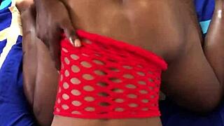 hot black babe moans passionately while getting fucked doggystyle by big black cock in homemade quickie.