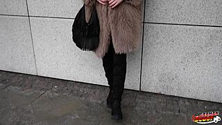 German scout picks up skinny tall redhead girl Soley Summer for her first time rough porn casting with squirting orgasm