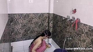 Skinny Desi Woman With Natural Tits Gets Fucked Hard In The Shower During Bathing Session