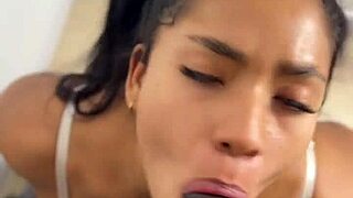 Step Up For Massive Cock Action As Ebony Beauty Deepthroats And Fucks Huge BBC Roughly