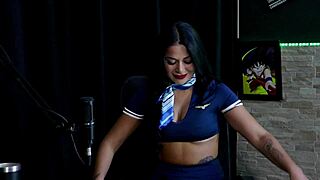 morena gostosa strips in see-through lingerie for bdsm game and pov handjob domination