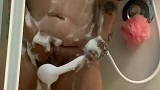 in a simple story, someone enjoys some wet shower play with light bathing and fun moments