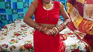 Celebrating marriage anniversary with intense bedroom fucking and creampie in part one action.