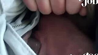 Camden NJ girl deepthroats big cock and swallows in car at 6am