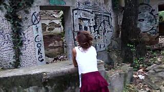 Searching for a quiet spot in the forest during outdoor nature adventure.