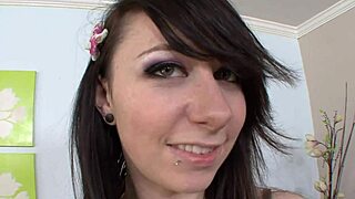 Slutty Brunette Gets Her Shaved Pussy Pounded By A Monster Cock In Stockings!