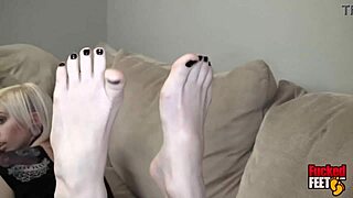 I adore how small boobed babe sierra cure gets her tiny feet worshiped and fucked on the sofa