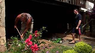 Bratty asian babe gets ass and pussy double penetrated by two guys in rough threesome