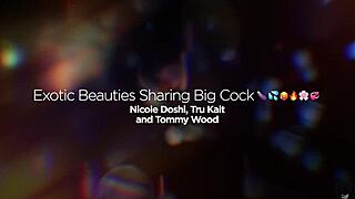 nicole doshi and tru kait sharing big cock but can they handle the intense fucking and creampie?