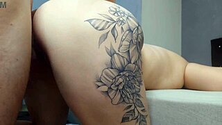 Cheating wife fucks husband's friend with tight pussy while he's away. Intense Brazilian hardcore banging follows.