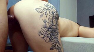 Cheating wife fucks husband's friend with tight pussy while he's away. Intense Brazilian hardcore banging follows.