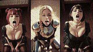 Subtle bizarre blowbang unfolds with intense bukkake and deepthroat in musical psychosis twist