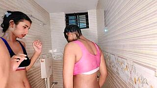 Join this hot threesome with two super chicks and guy pounding asses deep