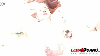 small waist brunette sara bell gets maximum anal stretching with dp dap fisting and toys 😈