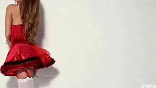 little red riding hood leanna decker reveals her impressive natural features in a solo striptease