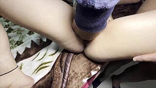 She experiences her first time having sex with her girlfriend's best friend in a passionate encounter.