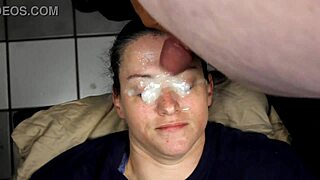 Hey, check out this massive homemade facial that blasts cum right into her eyes with dirty talk