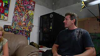 Ally is impaled by a massive white cock in fishnets and stockings on the bed finishing with cum on her face