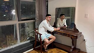 Brazilian doctor dominates skinny patient with intense barefoot anal gaping and creampie in clinic