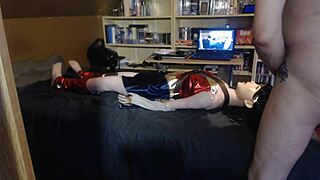 Intense Passion Overwhelms Me Fucking That Cosplay Wonder Woman Doll In Her Tight Ass