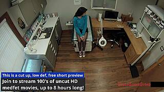 Tampa university demands bold entrance physical for petite Latina Alexa Rydell in gloves and miniskirt