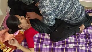 Indian beauty passionately rides boyfriend's big cock for deep anal first time