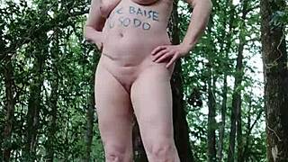 Oh My God! Watch This Slave Whore Humiliated In The Forest As A Milf Flashes And Gets Bent Over Outdoors!