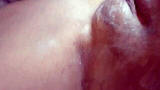 blonde brazilian latina trims her intimate area for skin-to-skin intimacy with her husband in the bedroom.