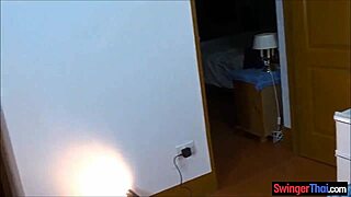 blindfolded thai wife rides cowgirl in this amateur threesome with hardcore action