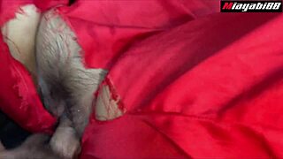 asian slut in red gets tight shaved pussy creampied by monster cock after squirting 😈💦