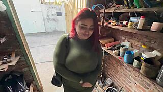Watch my big ass wife paying off the debt in the mechanic shop!