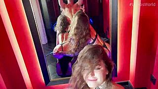 Two hot babes isabella de laa and mari galore give pov blowjob action