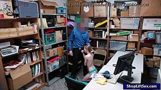 Petite shoplifter gets pounded hard by officer in office