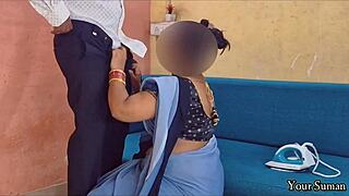 Stepmom helps me get ready for office with chubby milf creampie in doggystyle at work