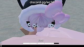 oh yes, i'm fucking this roblox slutty girl rough on the beach with deepthroat and anal~