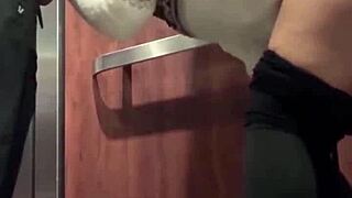 horny after the bar we snuck a quick public romp in the elevator and got caught but kept going until the intense finish