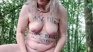 Oh My God! Watch This Slave Whore Humiliated In The Forest As A Milf Flashes And Gets Bent Over Outdoors!