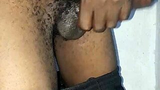 This Kenyan guy with a massive cock gives a homemade wank session on camera