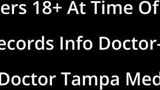 Dr tampa boldly examines stacy shepard during tampa university entrance physical with gloves and spreading